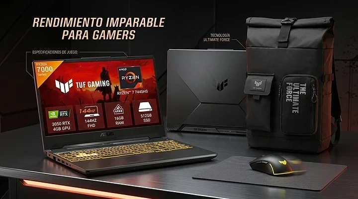 A.1812 - Laptop ASUS TUF Gaming A15 15.6" FHD 144Hz | AMD Ryzen 7 7435HS | 16GB RAM | 512GB SSD | RTX 3050 4GB