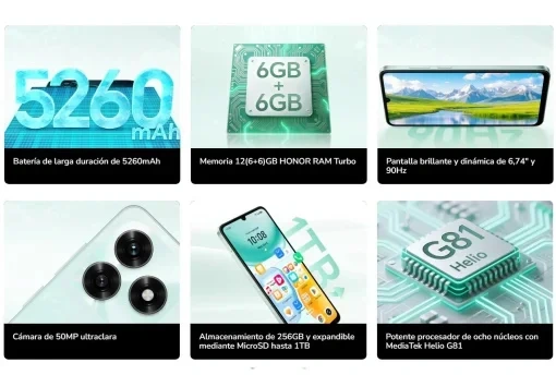 id-354 - Honor X5c Plus 256GB | Pantalla 90Hz y Batería 5260 mAh | Azul