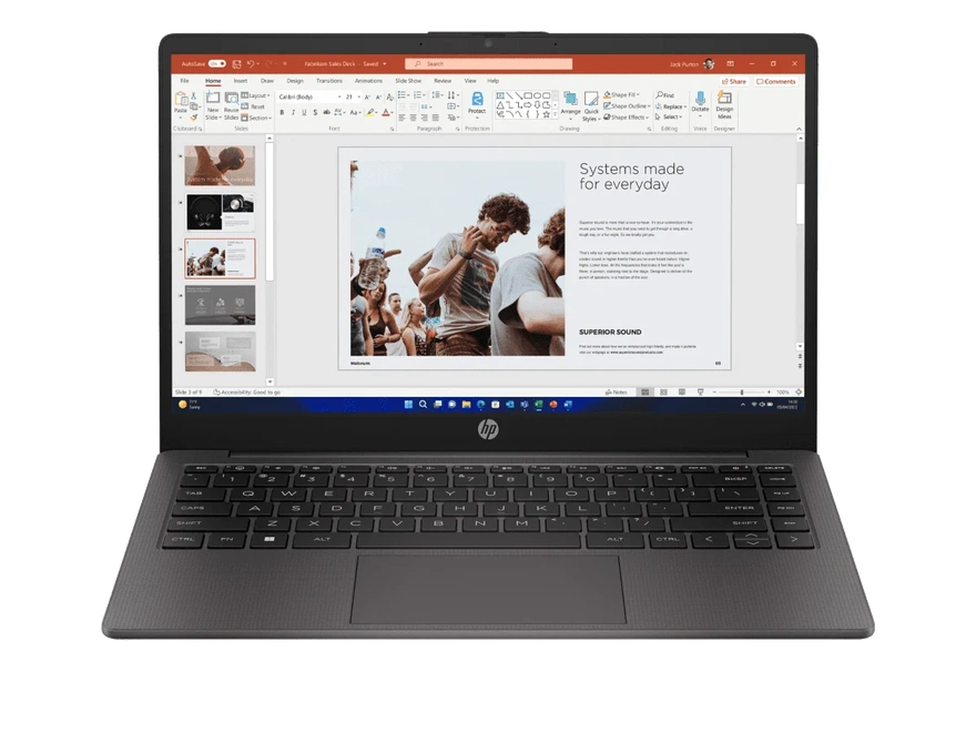 H.1794 - Laptop HP 245 G10 14.0" HD | AMD Ryzen 3 7330U | 8GB RAM | 512GB NVMe SSD | Wi-Fi 6 & BT 5.3 | Teclado Español - Plateado Ceniza Oscuro